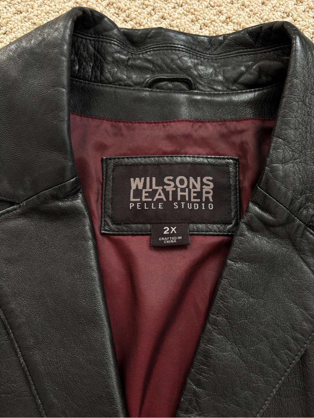 VTG Wilsons Leather Women's Black Leather Blazer Jacket 2X - Picture 2 of 13